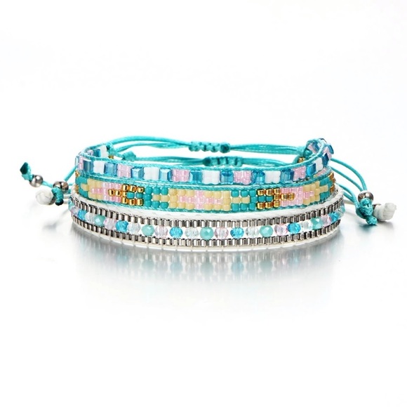 Bohemian Beads Rope Bracelets Set of 3 - Picture 3 of 6